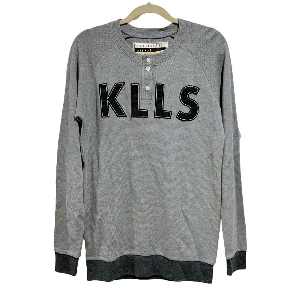 GLMR KLLS Henley Pullover Gray and Black Women’s Size M
